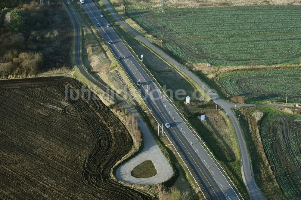 Luftaufnahme Brieskow-Finkenheerd - Baustelle zum Neubau der OU Ortsumfahrung der Bundesstraße B112 in Brieskow-Finkenheerd im Bundesland Brandenburg