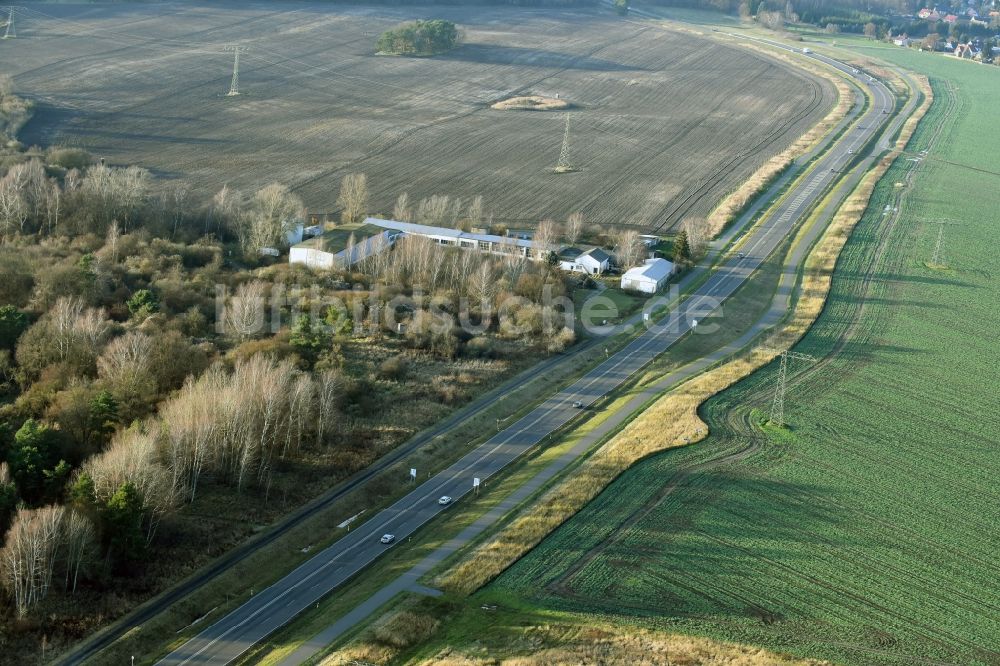 Brieskow-Finkenheerd aus der Vogelperspektive: Baustelle zum Neubau der OU Ortsumfahrung der Bundesstraße B112 in Brieskow-Finkenheerd im Bundesland Brandenburg