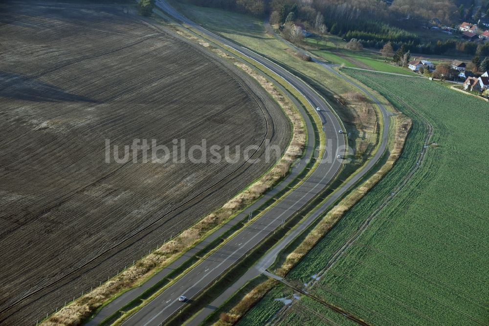 Brieskow-Finkenheerd aus der Vogelperspektive: Baustelle zum Neubau der OU Ortsumfahrung der Bundesstraße B112 in Brieskow-Finkenheerd im Bundesland Brandenburg