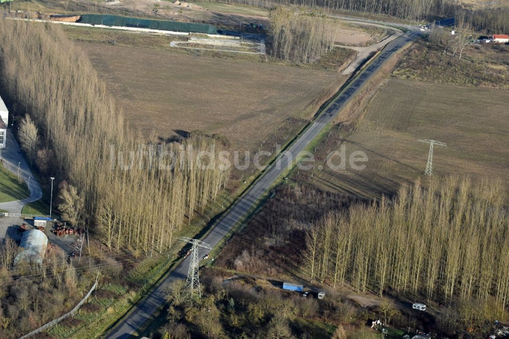 Luftbild Herzfelde - Baustelle zum Neubau der OU Ortsumgehung der Bundesstraße B 1n Herzfelde im Bundesland Brandenburg