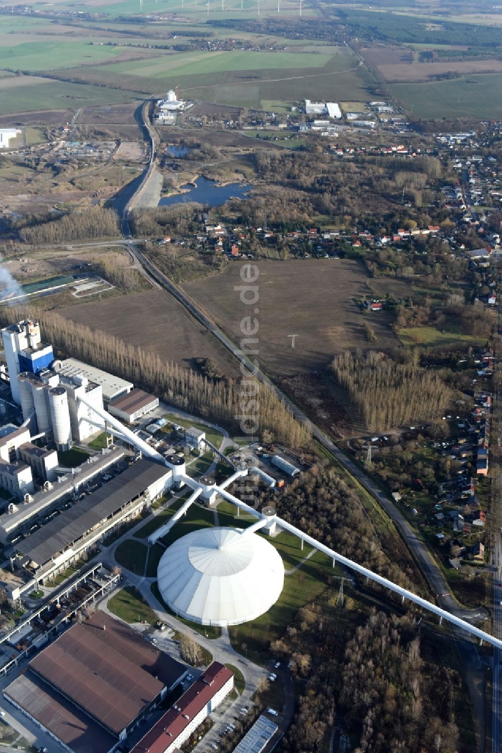 Luftaufnahme Herzfelde - Baustelle zum Neubau der OU Ortsumgehung der Bundesstraße B 1n Herzfelde im Bundesland Brandenburg