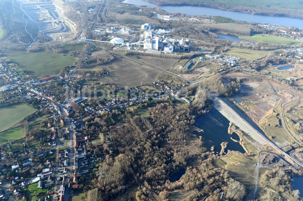 Luftbild Herzfelde - Baustelle zum Neubau der OU Ortsumgehung der Bundesstraße B 1n Herzfelde im Bundesland Brandenburg