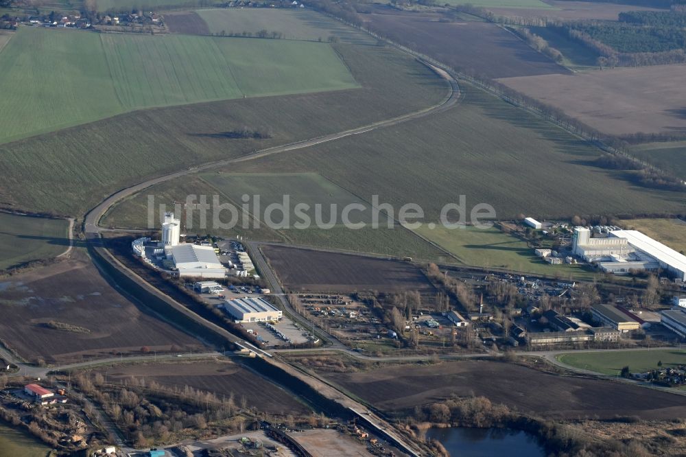 Herzfelde von oben - Baustelle zum Neubau der OU Ortsumgehung der Bundesstraße B 1n Herzfelde im Bundesland Brandenburg