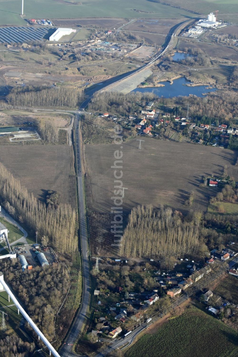 Herzfelde aus der Vogelperspektive: Baustelle zum Neubau der OU Ortsumgehung der Bundesstraße B 1n Herzfelde im Bundesland Brandenburg