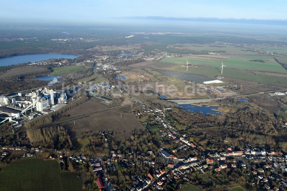 Luftbild Herzfelde - Baustelle zum Neubau der OU Ortsumgehung der Bundesstraße B 1n Herzfelde im Bundesland Brandenburg