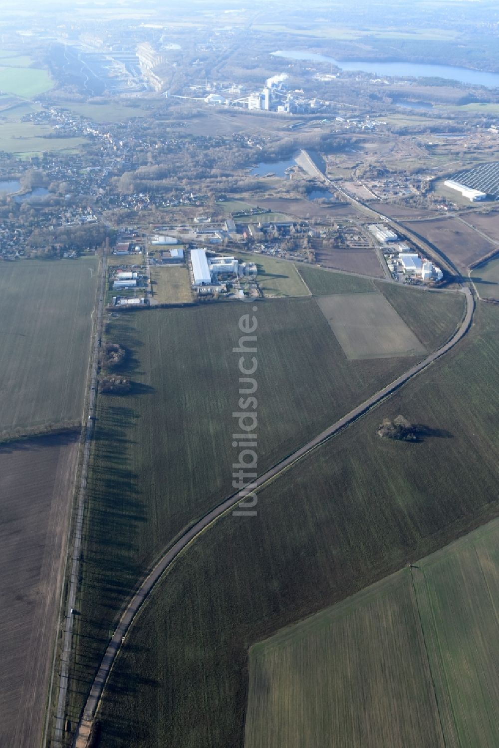 Luftaufnahme Herzfelde - Baustelle zum Neubau der OU Ortsumgehung der Bundesstraße B 1n Herzfelde im Bundesland Brandenburg