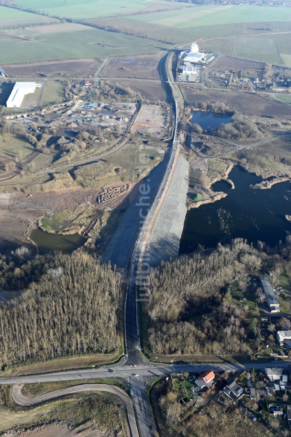 Luftbild Herzfelde - Baustelle zum Neubau der OU Ortsumgehung der Bundesstraße B 1n Herzfelde im Bundesland Brandenburg