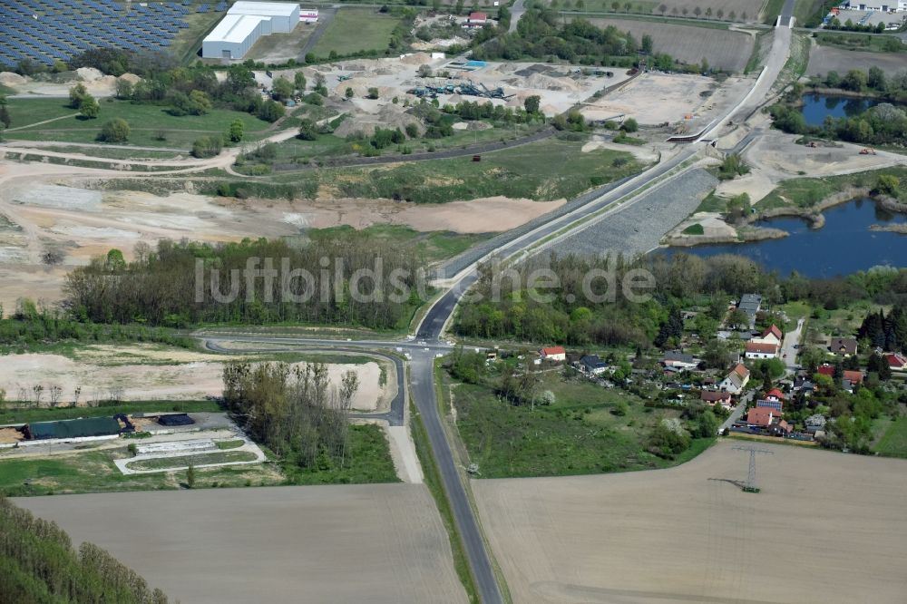 Luftbild Herzfelde - Baustelle zum Neubau der OU Ortsumgehung der Bundesstraße B 1n Herzfelde im Bundesland Brandenburg