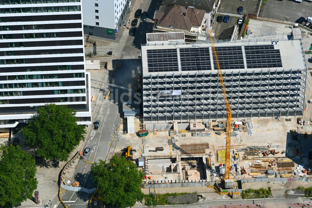 Luftbild Bielefeld - Baustelle zum Neubau des Parkhauses in Bielefeld im Bundesland Nordrhein-Westfalen, Deutschland