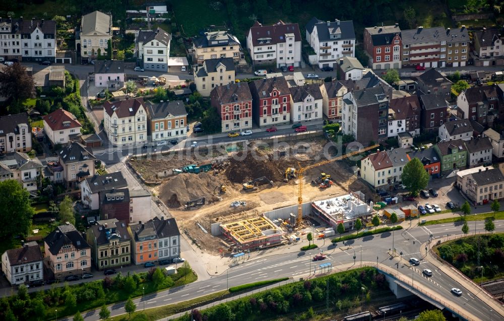 Hagen von oben - Baustelle zum Neubau eines Pflegeheimes an der Oberen Isenbergstraße im Stadtbezirk Hohenlimburg in Hagen im Bundesland Nordrhein-Westfalen