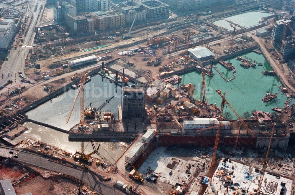 Luftbild Berlin - Baustelle zum Neubau des Potsdamer Platzes in Berlin