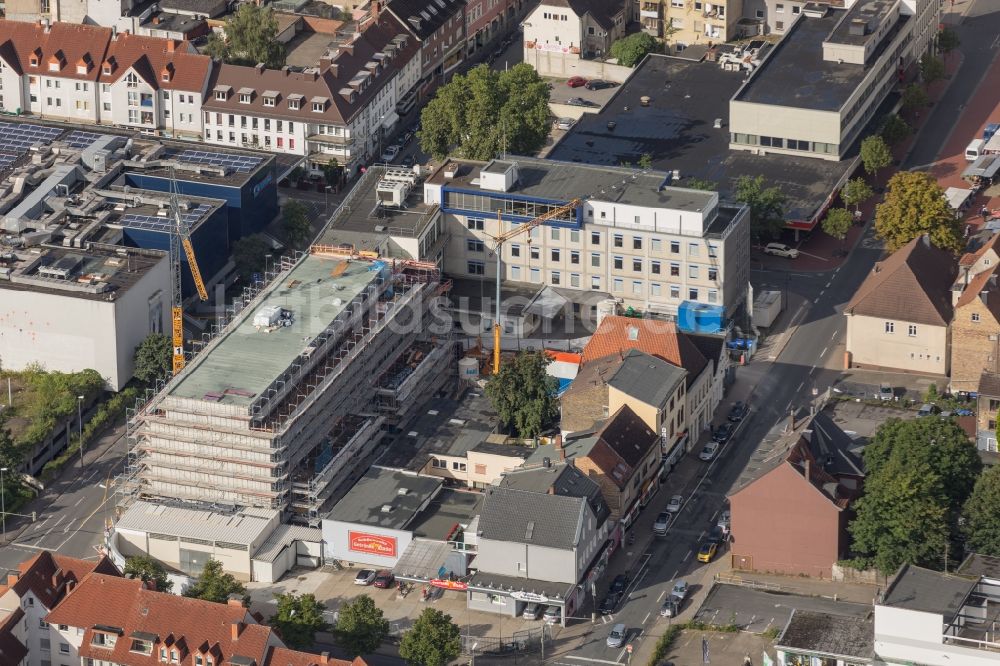 Hamm aus der Vogelperspektive: Baustelle zum Neubau eines Pressehauses der Zeitung Westfälischer Anzeiger in Hamm im Bundesland Nordrhein-Westfalen