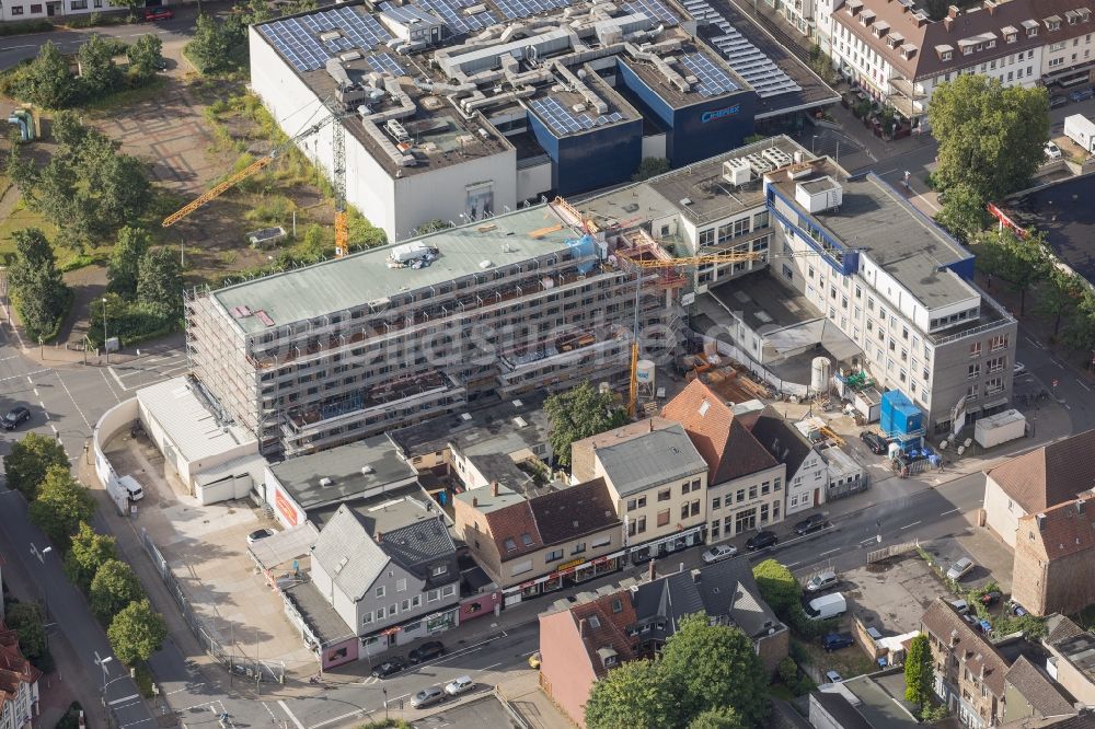 Hamm aus der Vogelperspektive: Baustelle zum Neubau eines Pressehauses der Zeitung Westfälischer Anzeiger in Hamm im Bundesland Nordrhein-Westfalen