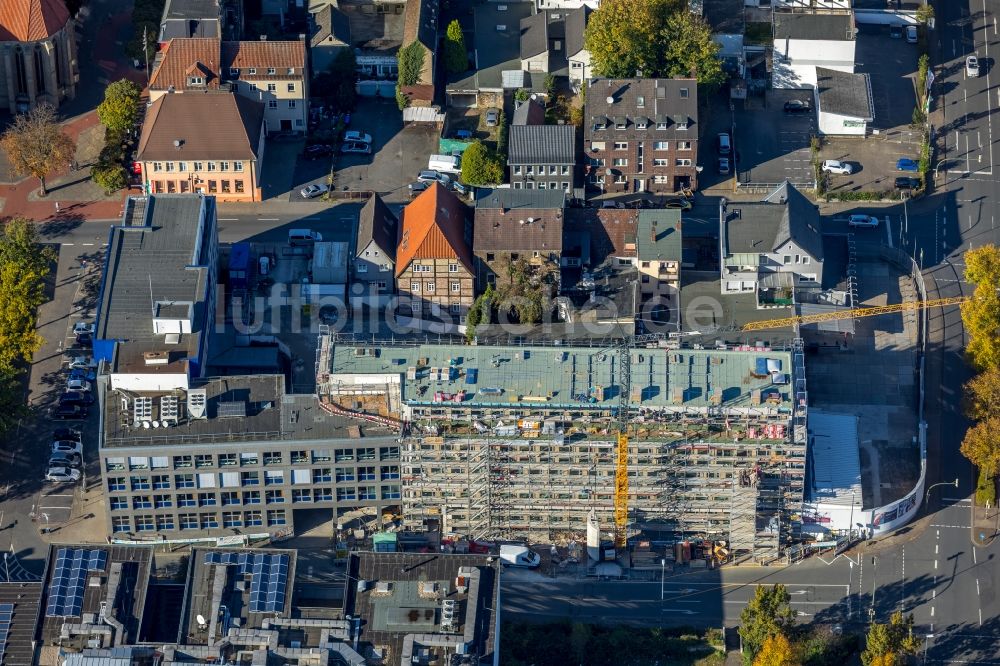 Hamm von oben - Baustelle zum Neubau eines Pressehauses der Zeitung Westfälischer Anzeiger in Hamm im Bundesland Nordrhein-Westfalen