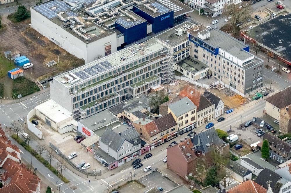 Hamm aus der Vogelperspektive: Baustelle zum Neubau eines Pressehauses der Zeitung Westfälischer Anzeiger in Hamm im Bundesland Nordrhein-Westfalen