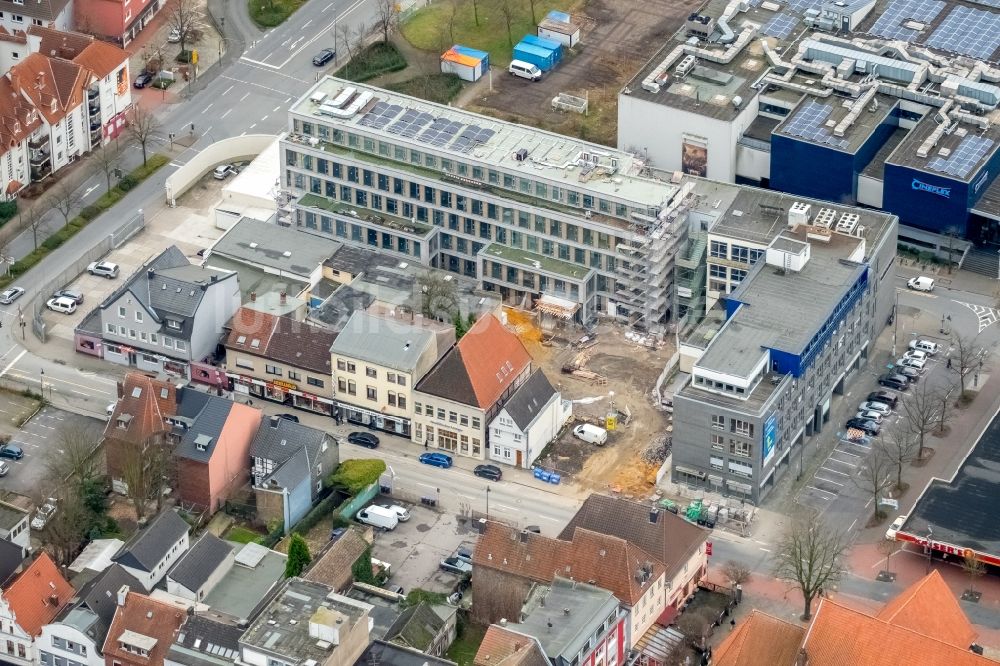 Luftaufnahme Hamm - Baustelle zum Neubau eines Pressehauses der Zeitung Westfälischer Anzeiger in Hamm im Bundesland Nordrhein-Westfalen