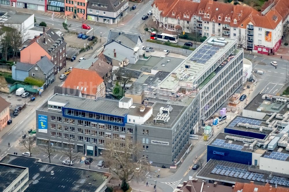 Hamm von oben - Baustelle zum Neubau eines Pressehauses der Zeitung Westfälischer Anzeiger in Hamm im Bundesland Nordrhein-Westfalen