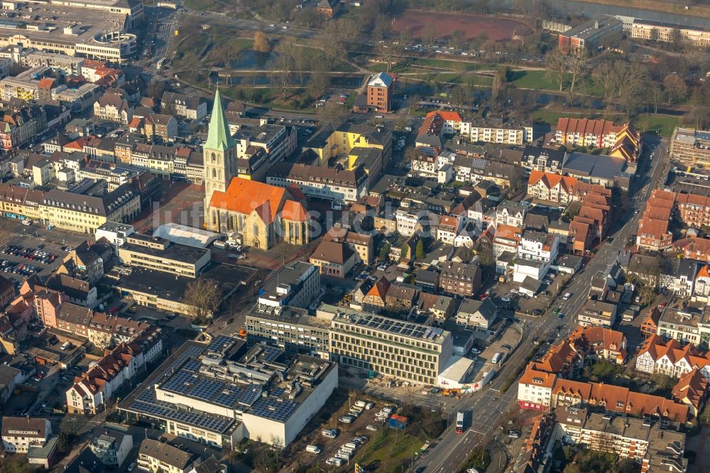 Hamm aus der Vogelperspektive: Baustelle zum Neubau eines Pressehauses der Zeitung Westfälischer Anzeiger in Hamm im Bundesland Nordrhein-Westfalen