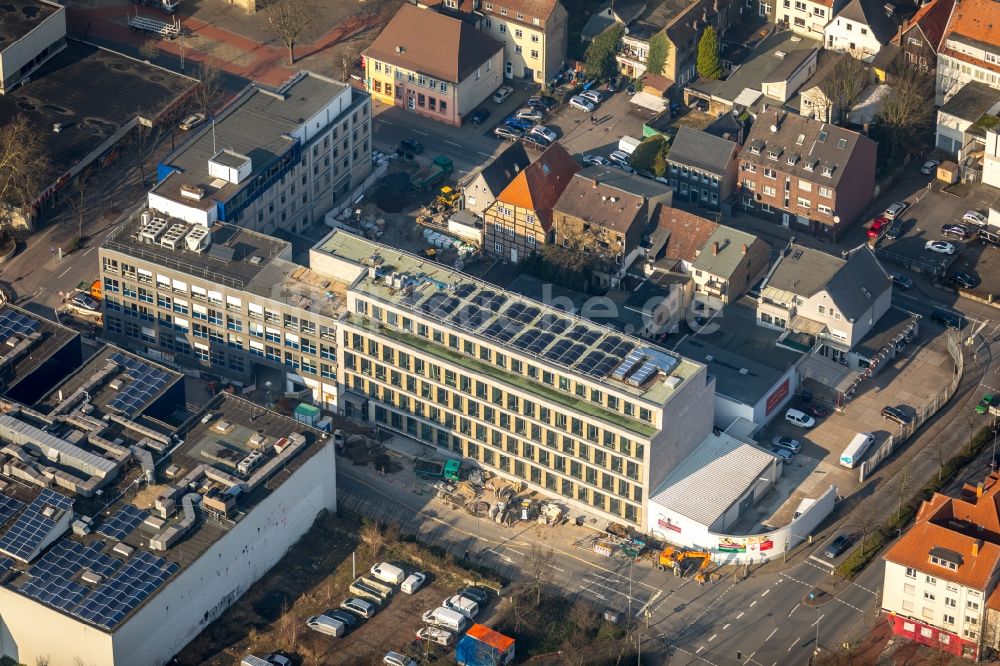 Luftaufnahme Hamm - Baustelle zum Neubau eines Pressehauses der Zeitung Westfälischer Anzeiger in Hamm im Bundesland Nordrhein-Westfalen