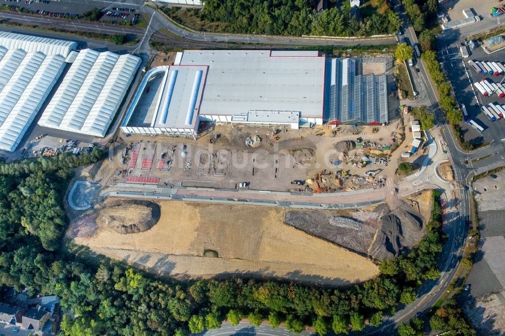 Luftbild Bochum - Baustelle zum Neubau von Produktions- und Logistik- Hallen am OPEL Werk II und III in Langendreer in Bochum im Bundesland Nordrhein-Westfalen