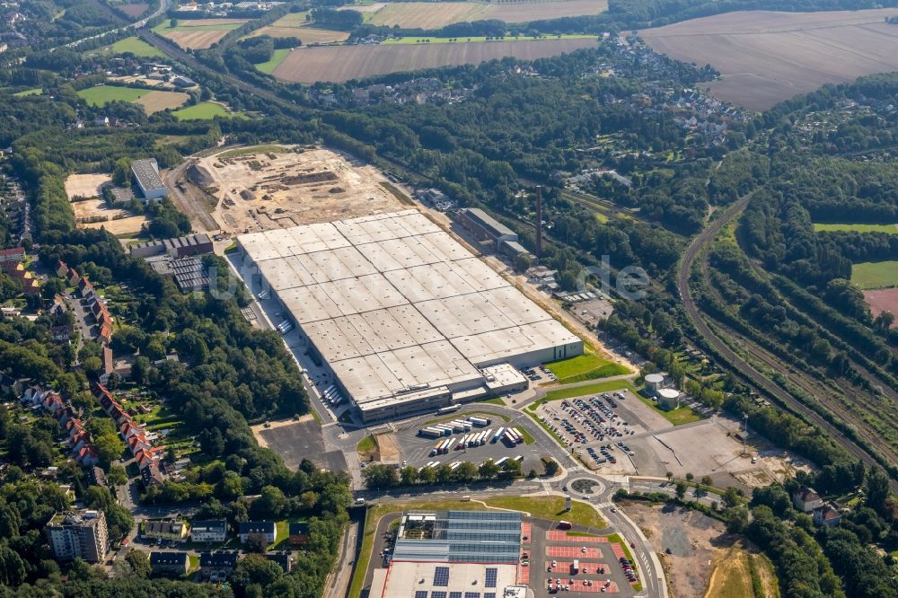 Luftbild Bochum - Baustelle zum Neubau von Produktions- und Logistik- Hallen am OPEL Werk II und III in Langendreer in Bochum im Bundesland Nordrhein-Westfalen