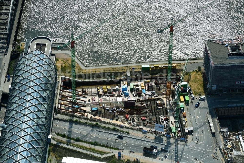 Luftaufnahme Hamburg - Baustelle zum Neubau des Präventionszentrum von BGW und VBG im Ortsteil HafenCity in Hamburg, Deutschland