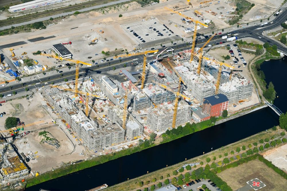 Berlin von oben - Baustelle zum Neubau Quartier Heidestrasse im Ortsteil Moabit in Berlin, Deutschland