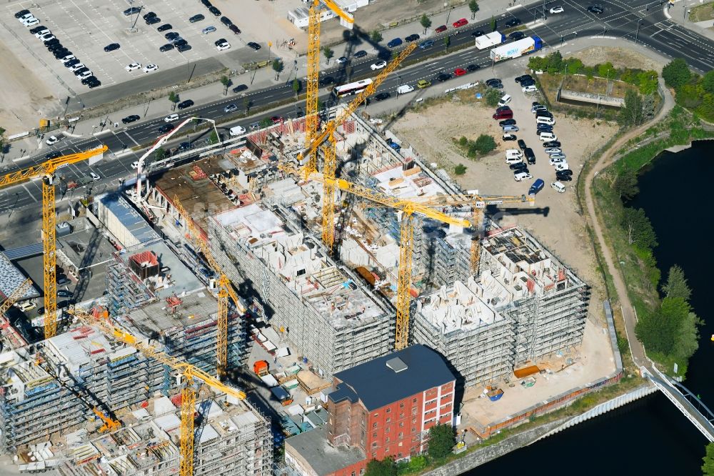 Luftbild Berlin - Baustelle zum Neubau Quartier Heidestrasse im Ortsteil Moabit in Berlin, Deutschland