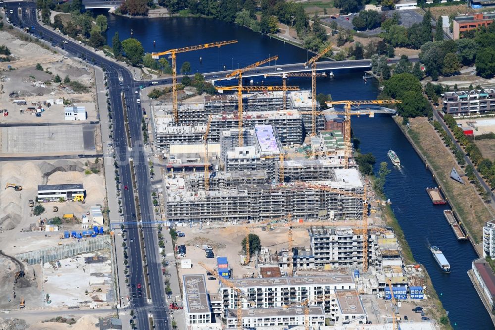 Berlin aus der Vogelperspektive: Baustelle zum Neubau Quartier Heidestrasse im Ortsteil Moabit in Berlin, Deutschland