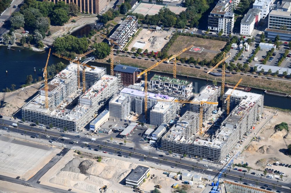 Berlin von oben - Baustelle zum Neubau Quartier Heidestrasse im Ortsteil Moabit in Berlin, Deutschland