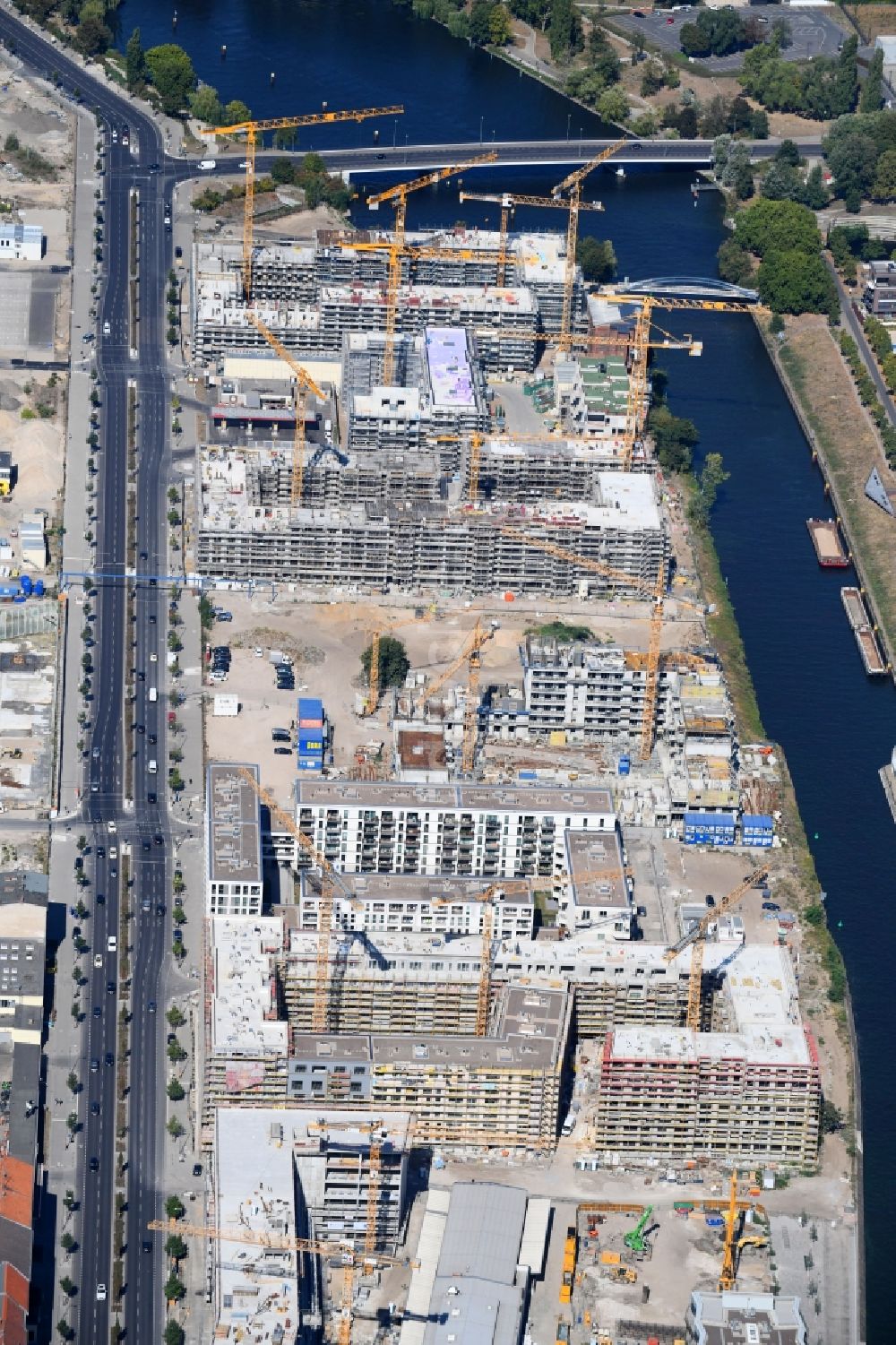 Berlin aus der Vogelperspektive: Baustelle zum Neubau Quartier Heidestrasse im Ortsteil Moabit in Berlin, Deutschland