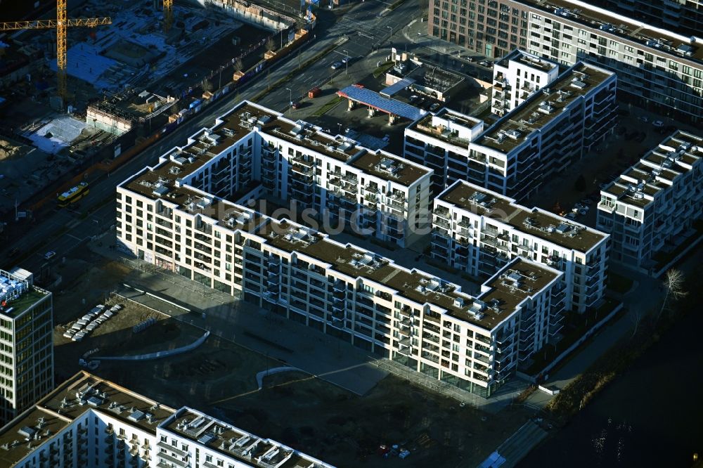 Luftbild Berlin - Baustelle zum Neubau Quartier Heidestrasse im Ortsteil Moabit in Berlin, Deutschland