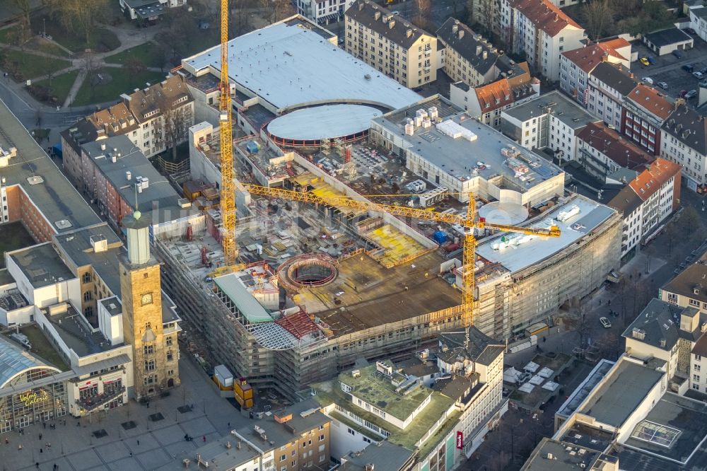 Luftbild Hagen - Baustelle zum Neubau der Rathaus- Galerie von Hagen im Bundesland Nordrhein-Westfalen NRW