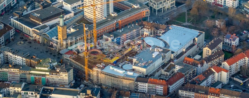 Luftbild Hagen - Baustelle zum Neubau der Rathaus- Galerie von Hagen im Bundesland Nordrhein-Westfalen NRW