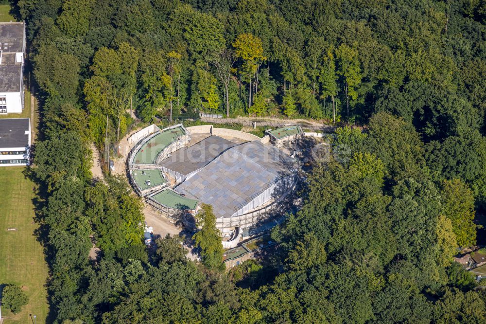 Luftaufnahme Dortmund - Baustelle zum Neubau einer Robbebanlage im Zoo Dortmund in Dortmund im Bundesland Nordrhein-Westfalen, Deutschland