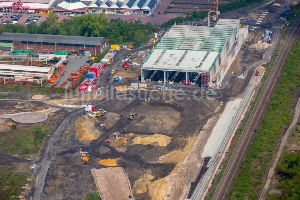 Luftbild Dortmund - Baustelle zum Neubau RRX- Betriebswerk an der Bornstraße durch die dechant hoch- und ingenieurbau gmbh in Dortmund im Bundesland Nordrhein-Westfalen