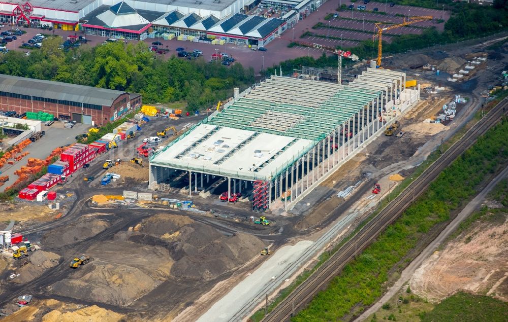 Luftaufnahme Dortmund - Baustelle zum Neubau RRX- Betriebswerk an der Bornstraße durch die dechant hoch- und ingenieurbau gmbh in Dortmund im Bundesland Nordrhein-Westfalen