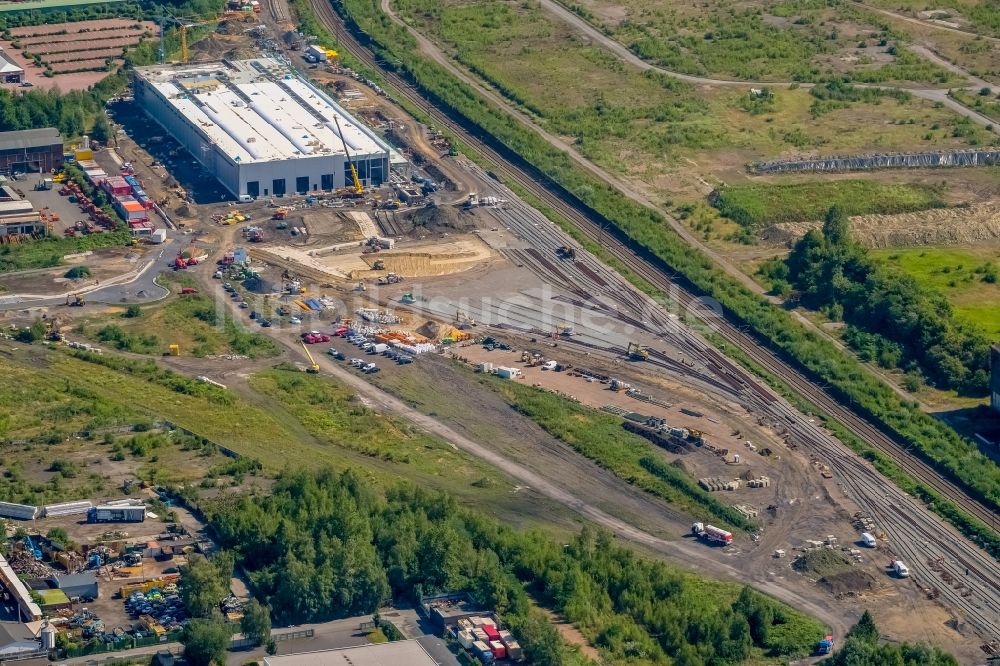 Luftaufnahme Dortmund - Baustelle zum Neubau RRX- Betriebswerk an der Bornstraße durch die dechant hoch- und ingenieurbau gmbh in Dortmund im Bundesland Nordrhein-Westfalen