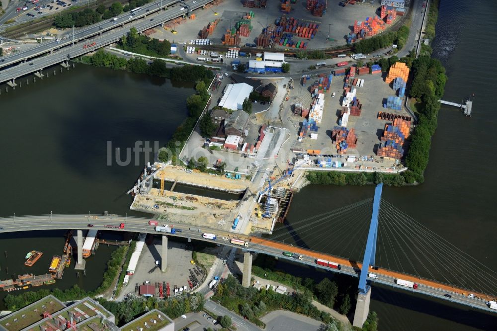 Hamburg aus der Vogelperspektive: Baustelle zum Neubau der Rugenberger Schleuse in Hamburg