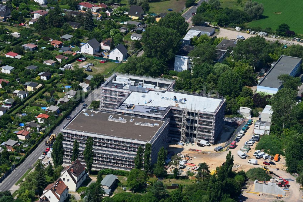 Luftbild Berlin - Baustelle zum Neubau des Schulgebaudes Elsenschule in Berlin, Deutschland