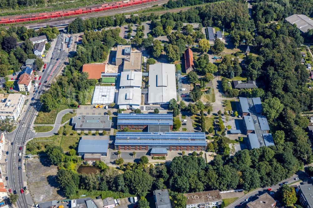 Bochum von oben - Baustelle zum Neubau des Schulgebäudes der Förderschule Schule am Haus Langendreer in Bochum im Bundesland Nordrhein-Westfalen, Deutschland