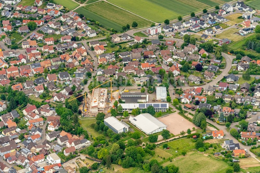 Luftaufnahme Hohberg - Baustelle zum Neubau des Schulgebäudes Gemeinschaftsschule Hohberg, in Hohberg im Bundesland Baden-Württemberg, Deutschland