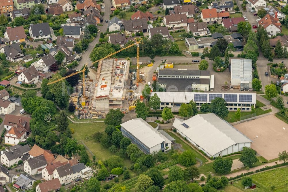 Hohberg von oben - Baustelle zum Neubau des Schulgebäudes Gemeinschaftsschule Hohberg, in Hohberg im Bundesland Baden-Württemberg, Deutschland