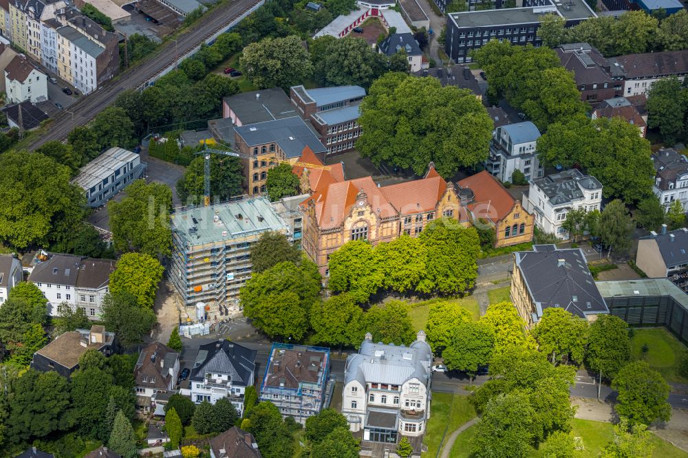 Luftbild Bochum - Baustelle zum Neubau des Schulgebäudes Goethe- Schule in Bochum im Bundesland Nordrhein-Westfalen, Deutschland