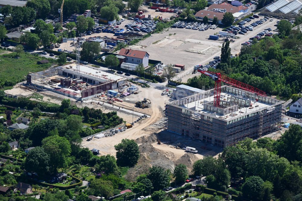 Luftbild Berlin - Baustelle zum Neubau des Schulgebäudes Grundschule am Koppelweg in Berlin, Deutschland