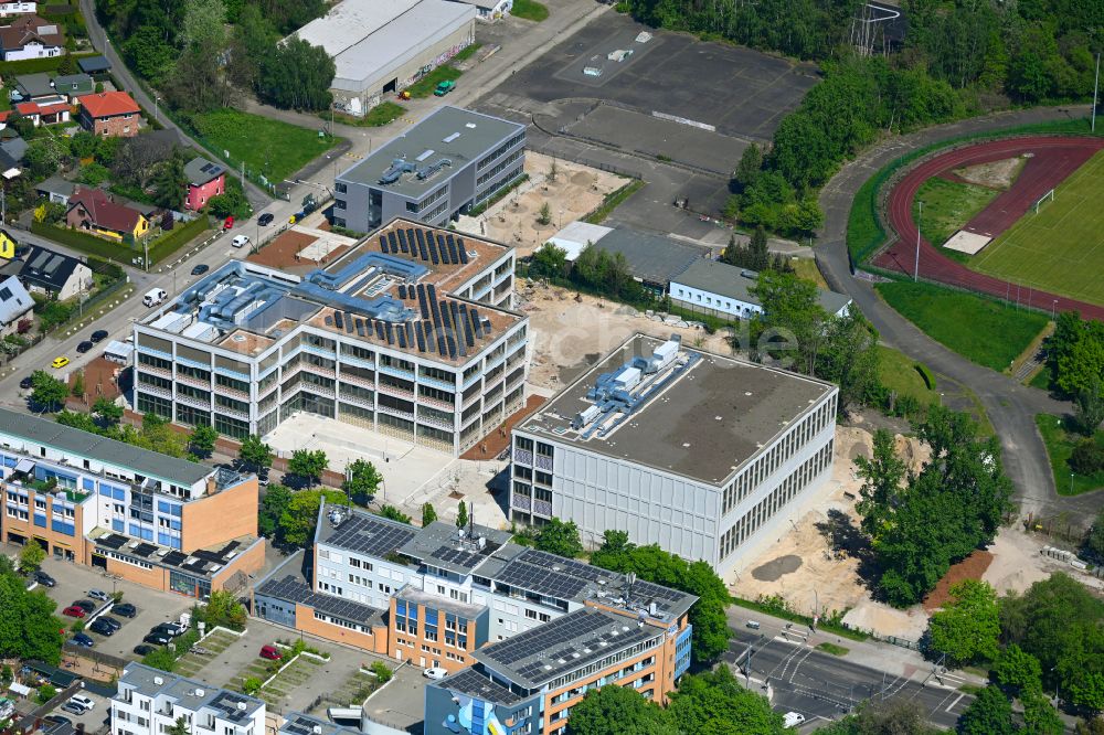 Berlin aus der Vogelperspektive: Baustelle zum Neubau des Schulgebäudes 49. Grundschule Pankow in Berlin, Deutschland