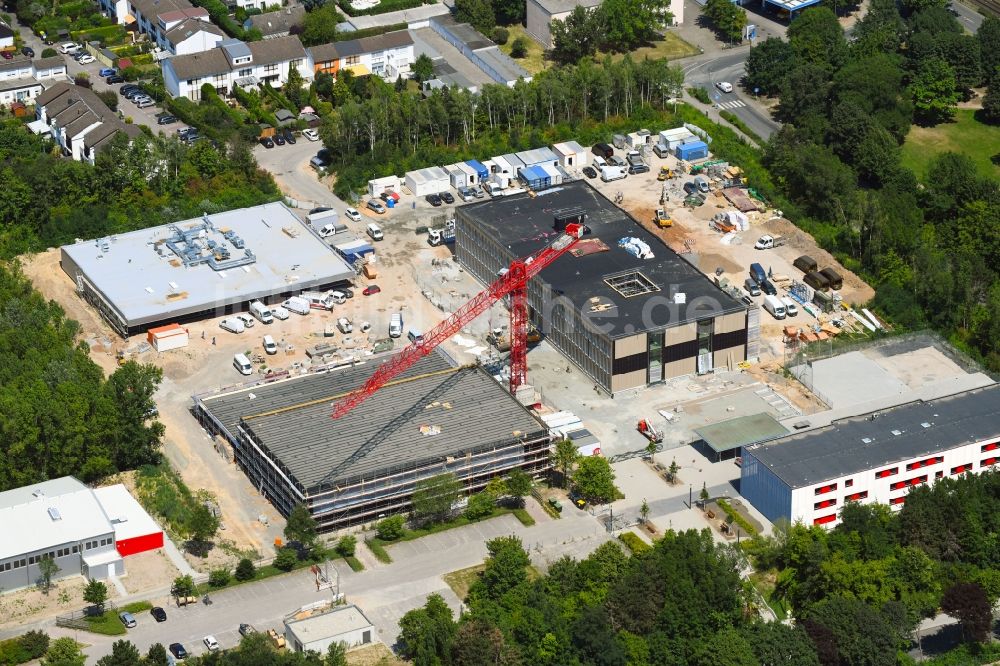 Luftbild Frankfurt am Main - Baustelle zum Neubau des Schulgebäudes Gymnasium Nord (Westhausen) in Frankfurt am Main im Bundesland Hessen, Deutschland