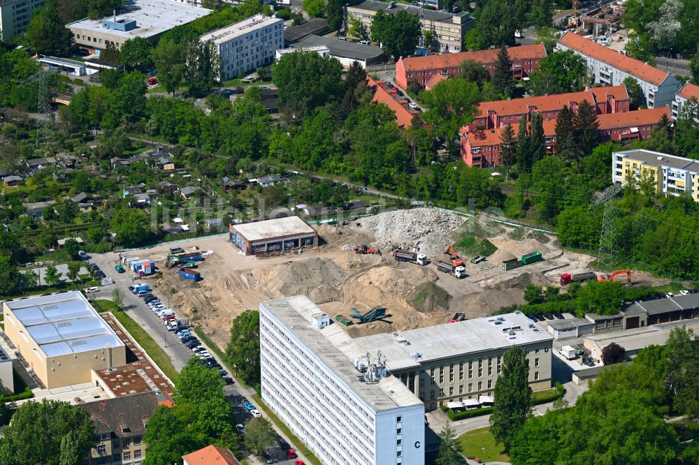 Luftaufnahme Berlin - Baustelle zum Neubau des Schulgebäudes Integrierte Sekundarschule (ISS) in Berlin, Deutschland
