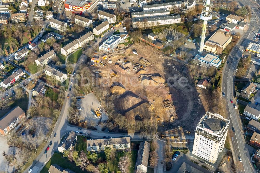 Luftbild Velbert - Baustelle zum Neubau des Schulgebäudes an der Kastanienallee in Velbert im Bundesland Nordrhein-Westfalen, Deutschland