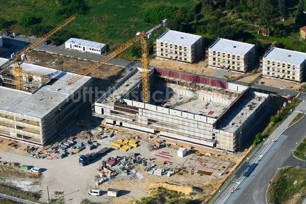 Luftbild Werder (Havel) - Baustelle zum Neubau des Schulgebäudes an der Klaistower Straße - Elisabethstraße in Werder (Havel) im Bundesland Brandenburg, Deutschland